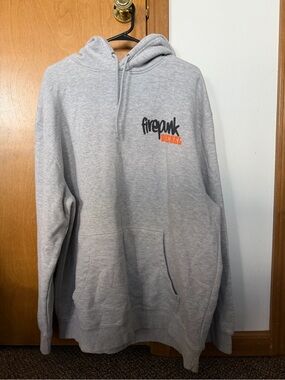 Diesel Gray Hoodie with Black and Orange 'Firepunk Diesel' Logo